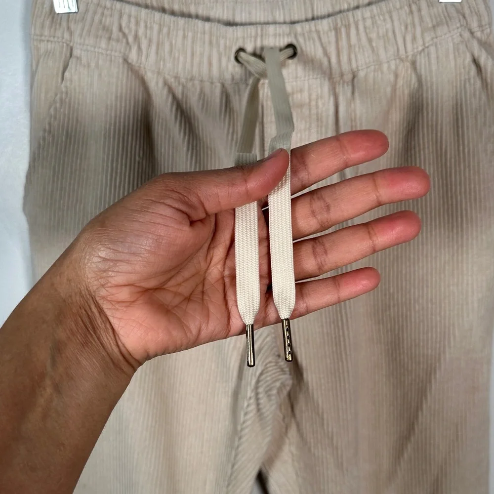 Dandy Del Mar XS Cotton Drawstring Corduroy Pants Beige Made in Italy
